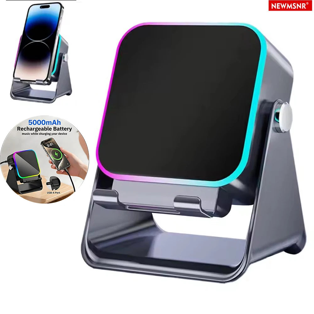 Experience the Ultimate Sound with Our Upgraded 5-in-1 Wireless Induction Speaker - 5000mAh Battery, Stunning RGB Lights, and HIFI Sound for Home and Outdoor Use!