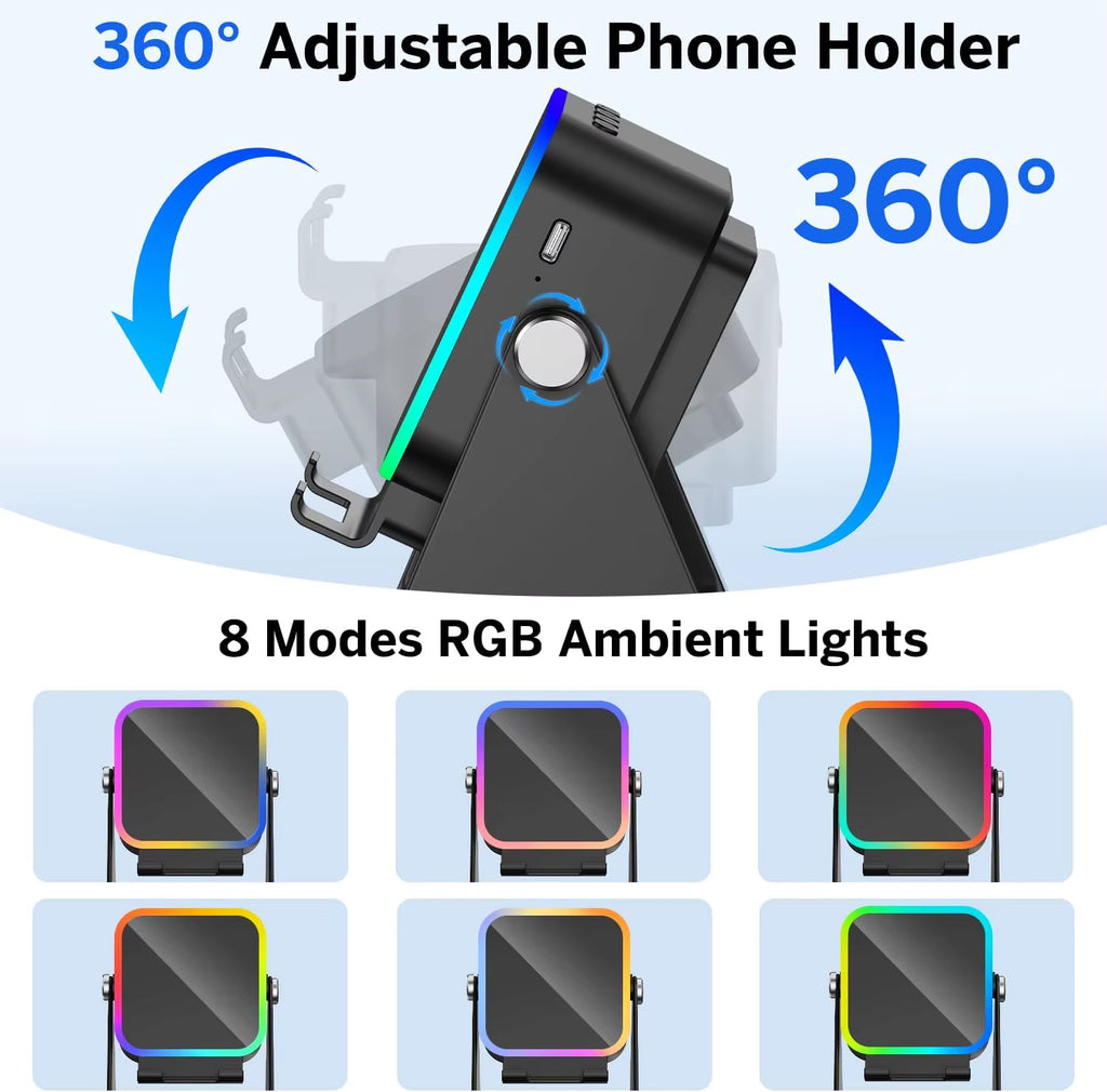 Experience the Ultimate Sound with Our Upgraded 5-in-1 Wireless Induction Speaker - 5000mAh Battery, Stunning RGB Lights, and HIFI Sound for Home and Outdoor Use!