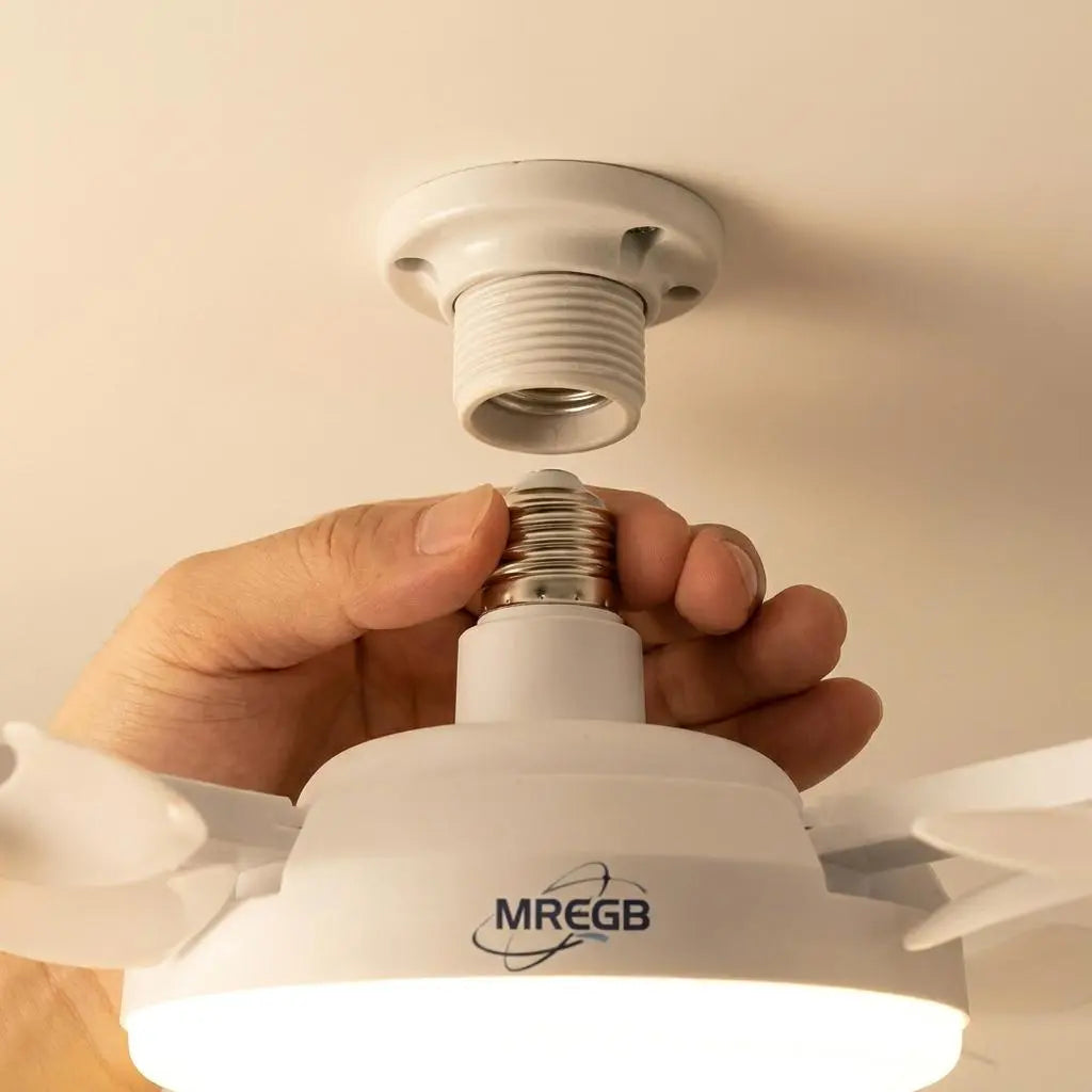 MREGB 2026 New E27 Socket Ceiling Fan Light - 2-In-1 Silent LED Fan with Remote Control, Energy-Saving Cooling & Lighting Combo for Home Bedroom Summervibes☀️