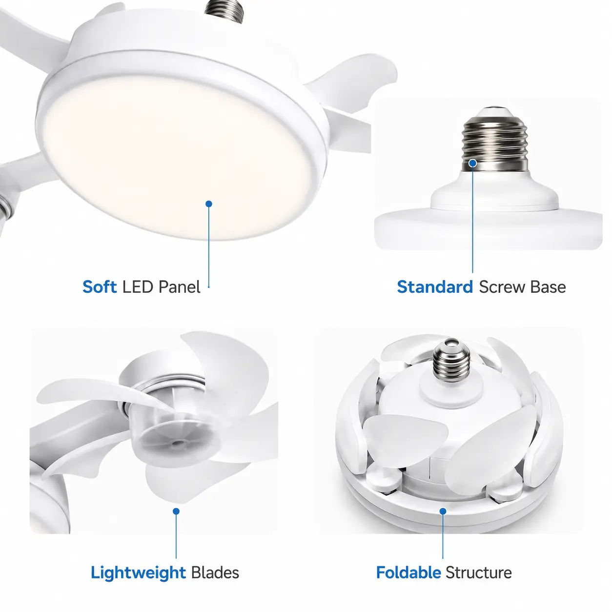Transform Your Space with the Ultimate Ceiling Fan Light: Remote-Controlled, 19.69 Inch LED Design with 4 Adjustable Fan Heads for Effortless Airflow and Brightness in Any Room