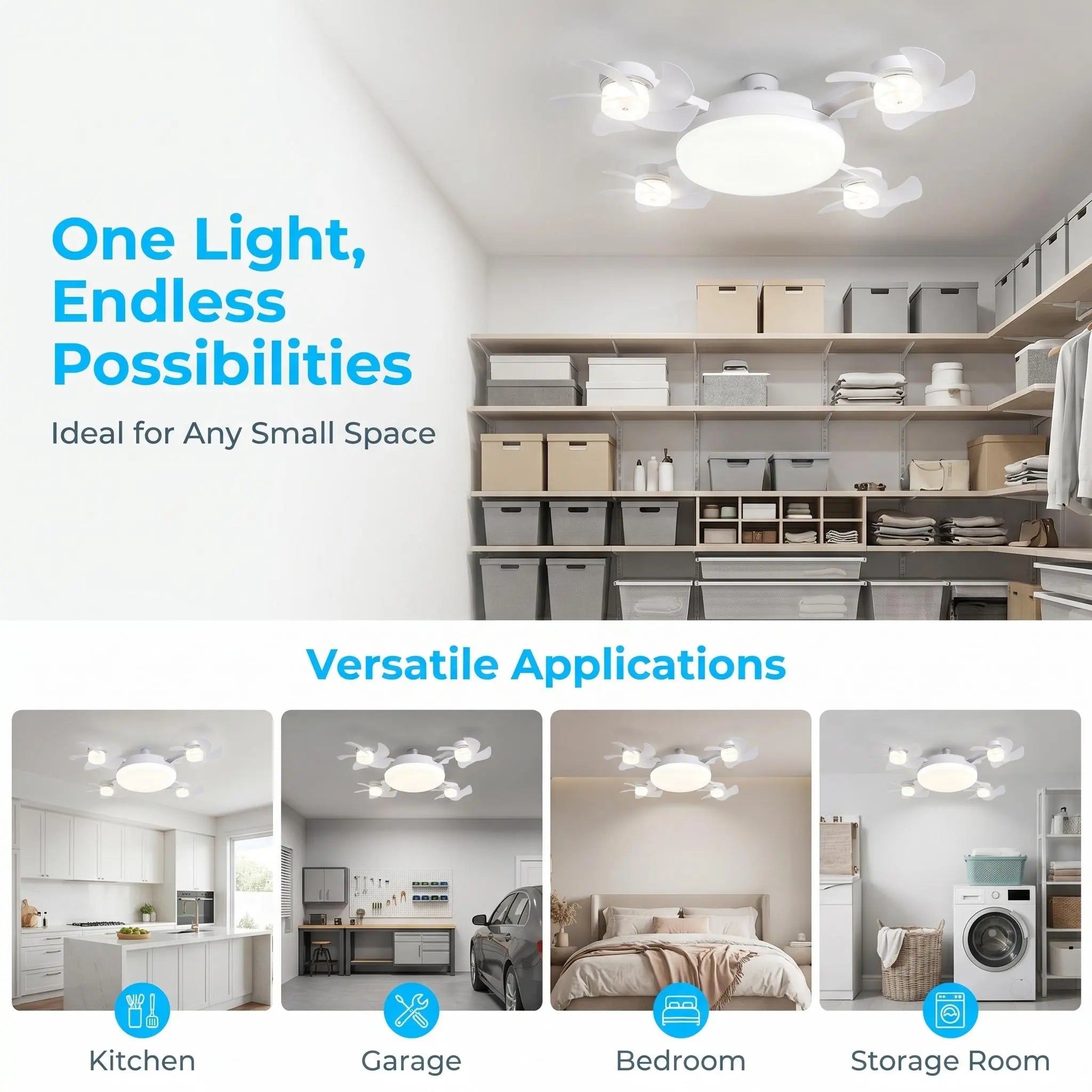 MREGB 2026 New E27 Socket Ceiling Fan Light - 2-In-1 Silent LED Fan with Remote Control, Energy-Saving Cooling & Lighting Combo for Home Bedroom Summervibes☀️